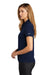 Nike NKBV6043 Womens Essential Dri-Fit Moisture Wicking Short Sleeve Polo Shirt Midnight Navy Blue Model Side