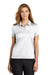 Nike NKBV6043 Womens Essential Dri-Fit Moisture Wicking Short Sleeve Polo Shirt White Model Front
