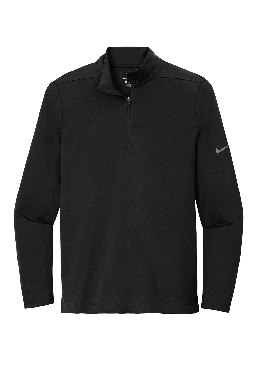 Nike NKBV6044 Mens Dri-Fit Moisture Wicking 1/4 Zip Sweatshirt Black Flat Front