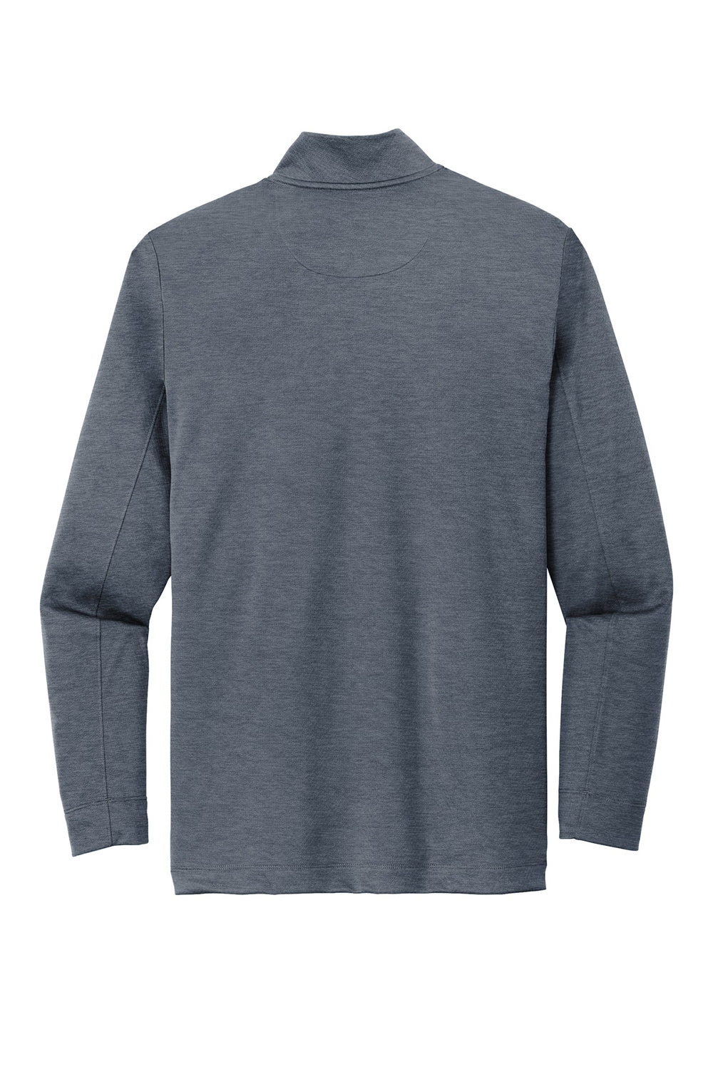 Nike NKBV6044 Mens Dri-Fit Moisture Wicking 1/4 Zip Sweatshirt Heather Navy Blue Flat Back