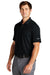 Nike NKDC1963 Mens Dri-Fit Moisture Wicking Micro Pique 2.0 Short Sleeve Polo Shirt Black Model 3Q