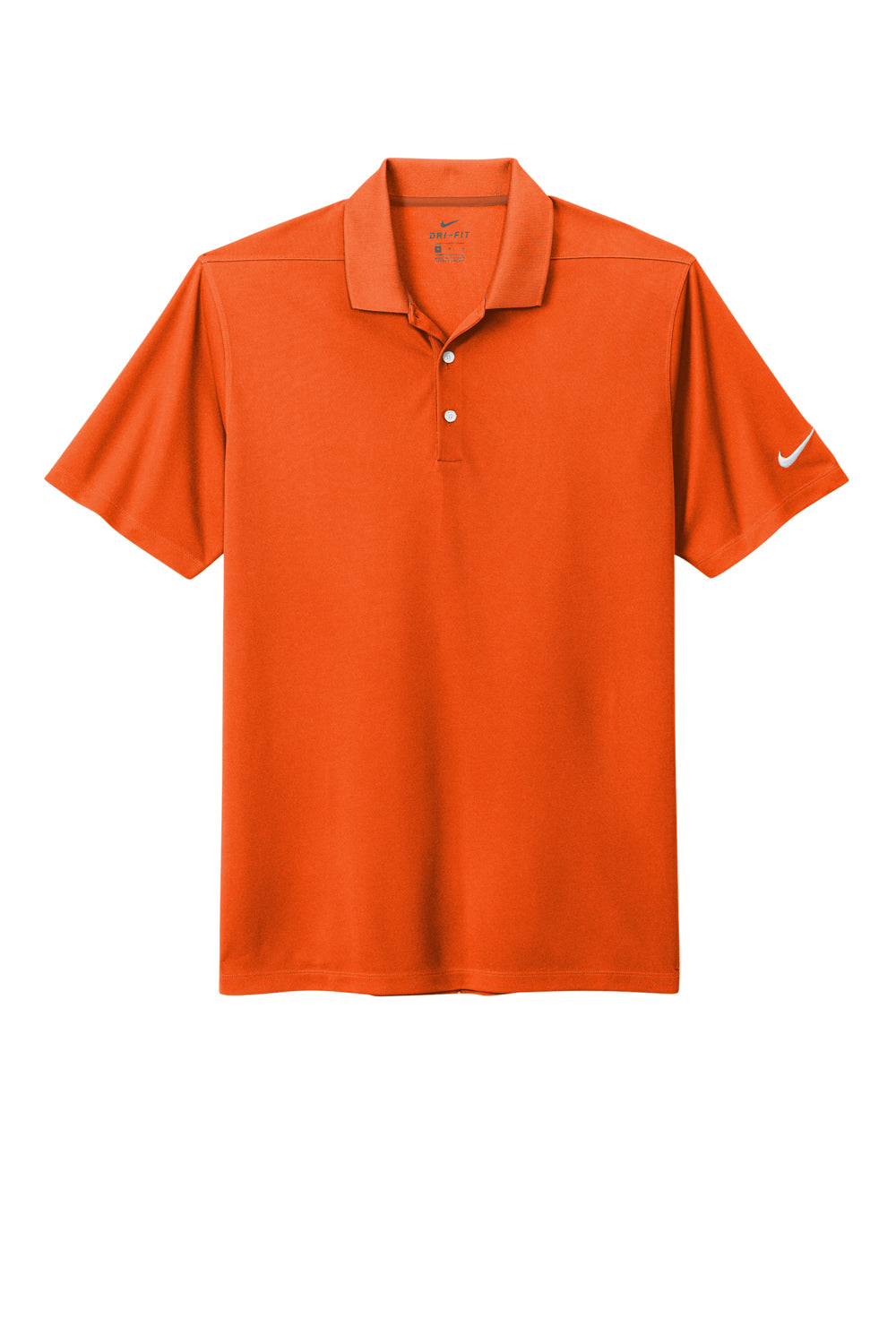Nike NKDC1963 Mens Dri-Fit Moisture Wicking Micro Pique 2.0 Short Sleeve Polo Shirt Brilliant Orange Flat Front