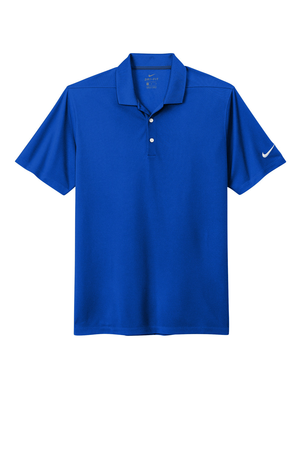 Nike NKDC1963 Mens Dri-Fit Moisture Wicking Micro Pique 2.0 Short Sleeve Polo Shirt Game Royal Blue Flat Front