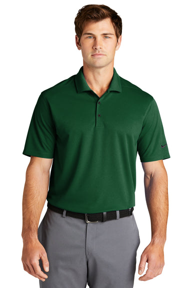 Nike NKDC1963 Mens Dri-Fit Moisture Wicking Micro Pique 2.0 Short Sleeve Polo Shirt Gorge Green Model Front