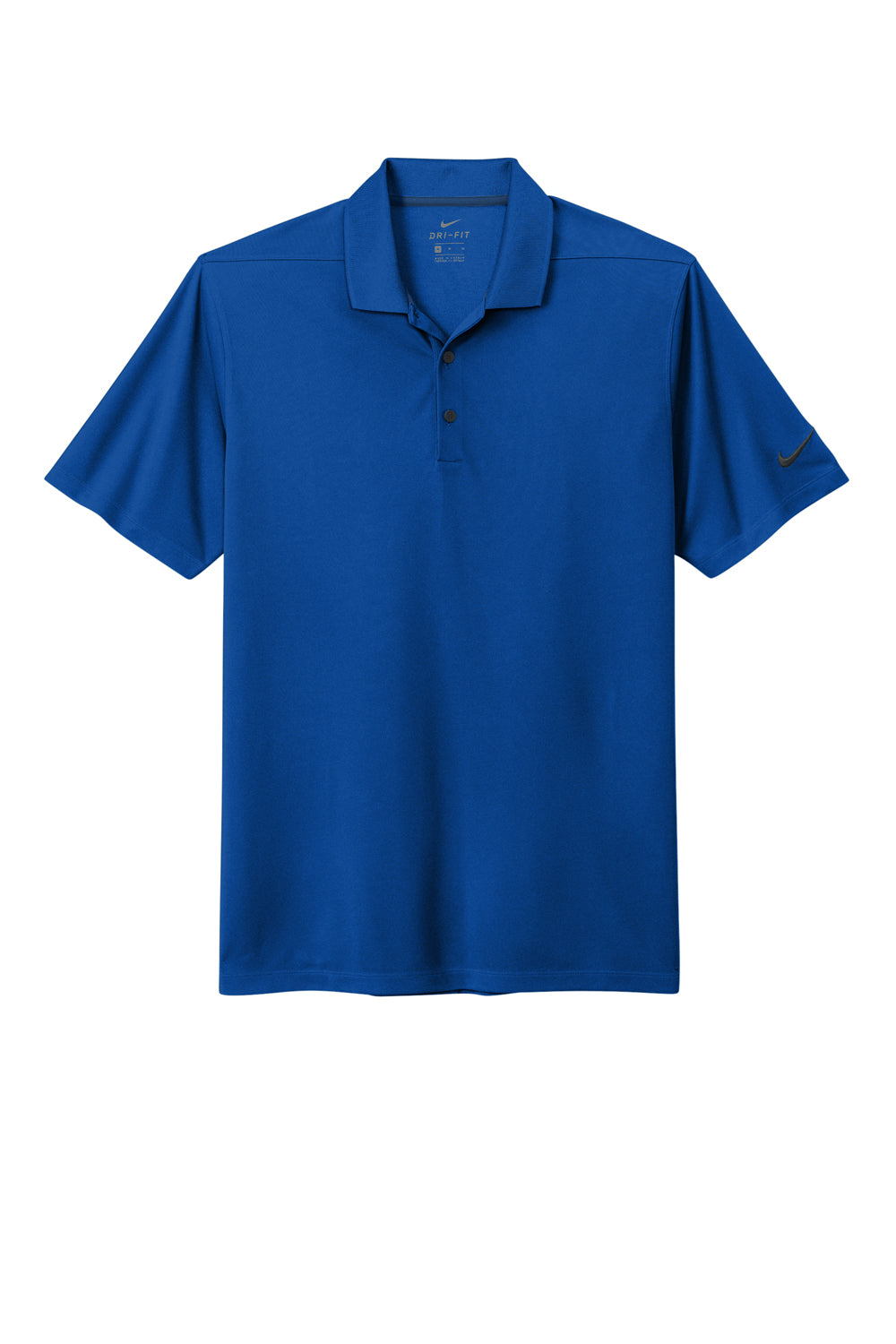 Nike NKDC1963 Mens Dri-Fit Moisture Wicking Micro Pique 2.0 Short Sleeve Polo Shirt Gym Blue Flat Front