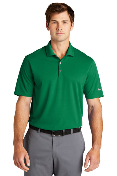 Nike NKDC1963 Mens Dri-Fit Moisture Wicking Micro Pique 2.0 Short Sleeve Polo Shirt Lucid Green Model Front