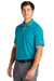 Nike NKDC1963 Mens Dri-Fit Moisture Wicking Micro Pique 2.0 Short Sleeve Polo Shirt Tidal Blue Model 3Q