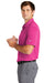 Nike NKDC1963 Mens Dri-Fit Moisture Wicking Micro Pique 2.0 Short Sleeve Polo Shirt Vivid Pink Model Side