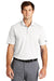 Nike NKDC1963 Mens Dri-Fit Moisture Wicking Micro Pique 2.0 Short Sleeve Polo Shirt White Model Front