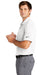 Nike NKDC1963 Mens Dri-Fit Moisture Wicking Micro Pique 2.0 Short Sleeve Polo Shirt White Model Side