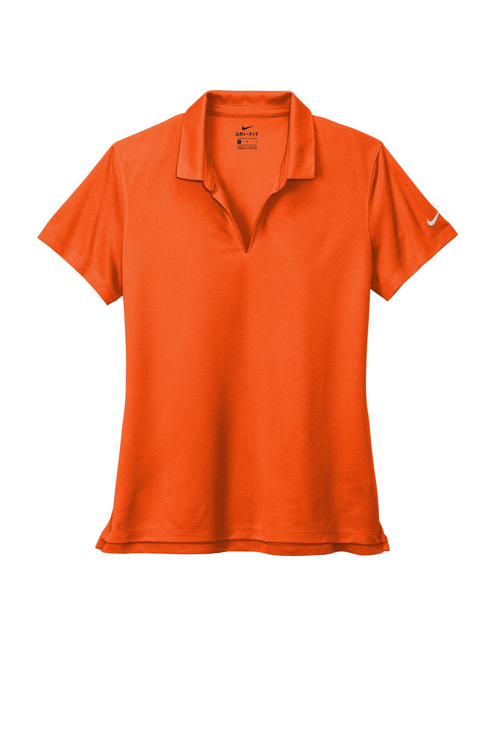 Nike NKDC1991 Womens Dri-Fit Moisture Wicking Micro Pique 2.0 Short Sleeve Polo Shirt Brilliant Orange Flat Front