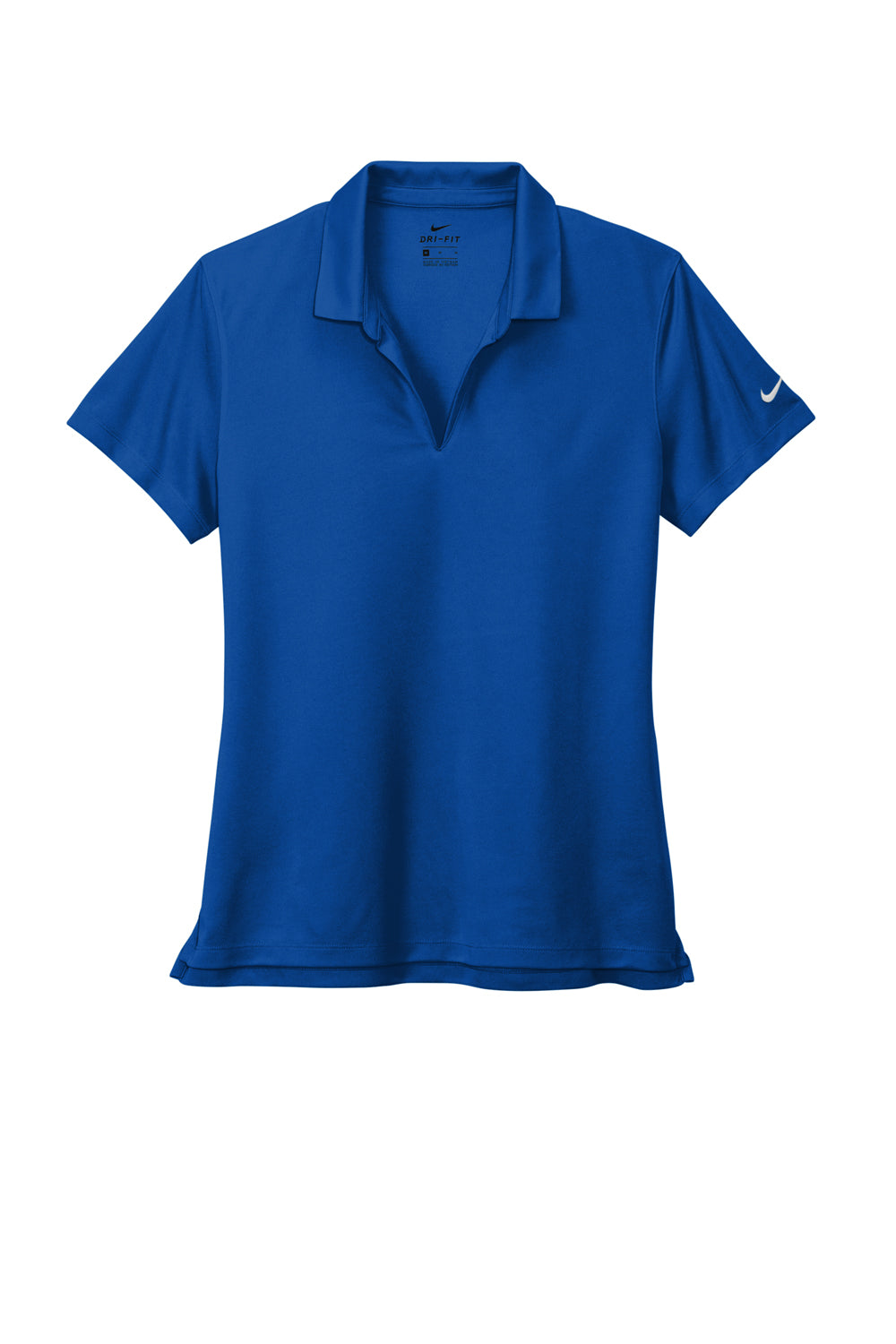 Nike NKDC1991 Womens Dri-Fit Moisture Wicking Micro Pique 2.0 Short Sleeve Polo Shirt Game Royal Blue Flat Front