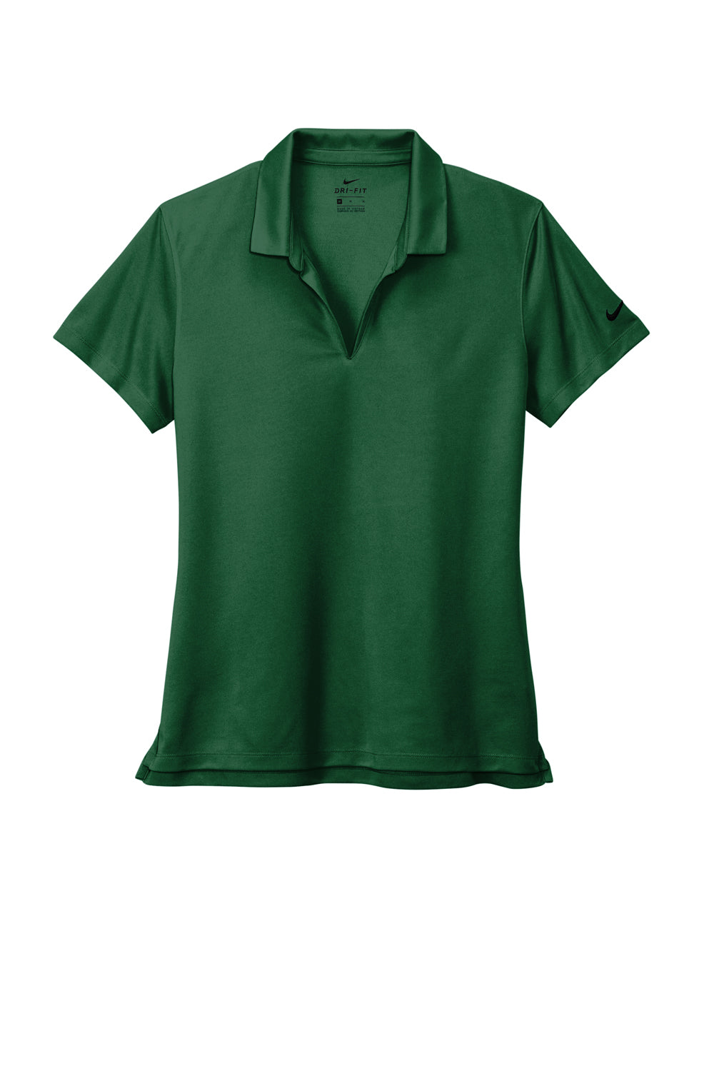 Nike NKDC1991 Womens Dri-Fit Moisture Wicking Micro Pique 2.0 Short Sleeve Polo Shirt Gorge Green Flat Front
