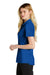Nike NKDC1991 Womens Dri-Fit Moisture Wicking Micro Pique 2.0 Short Sleeve Polo Shirt Gym Blue Model Side