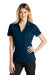 Nike NKDC1991 Womens Dri-Fit Moisture Wicking Micro Pique 2.0 Short Sleeve Polo Shirt Navy Blue Model Front