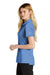 Nike NKDC1991 Womens Dri-Fit Moisture Wicking Micro Pique 2.0 Short Sleeve Polo Shirt Valor Blue Model Side