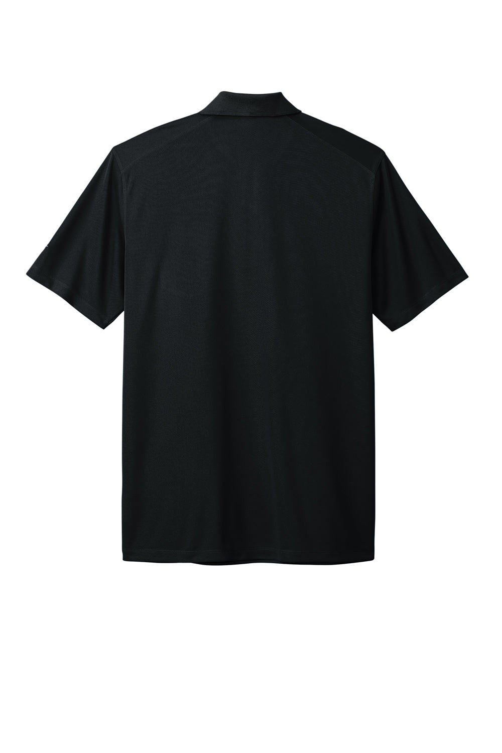 Nike NKDC2103 Mens Dri-Fit Moisture Wicking Micro Pique 2.0 Short Sleeve Polo Shirt w/ Pocket Black Flat Back