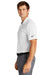 Nike NKDC2103 Mens Dri-Fit Moisture Wicking Micro Pique 2.0 Short Sleeve Polo Shirt w/ Pocket White Model Side
