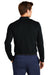Nike NKDC2104 Mens Dri-Fit Moisture Wicking Micro Pique 2.0 Long Sleeve Polo Shirt Black Model Back