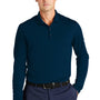 Nike Mens Dri-Fit Moisture Wicking Micro Pique 2.0 Long Sleeve Polo Shirt - Navy Blue