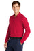 Nike NKDC2104 Mens Dri-Fit Moisture Wicking Micro Pique 2.0 Long Sleeve Polo Shirt University Red Model 3Q