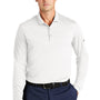 Nike Mens Dri-Fit Moisture Wicking Micro Pique 2.0 Long Sleeve Polo Shirt - White