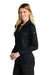Nike NKDC2105 Womens Dri-Fit Moisture Wicking Micro Pique 2.0 Long Sleeve Polo Shirt Black Model 3Q