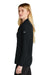 Nike NKDC2105 Womens Dri-Fit Moisture Wicking Micro Pique 2.0 Long Sleeve Polo Shirt Black Model Side