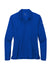 Nike NKDC2105 Womens Dri-Fit Moisture Wicking Micro Pique 2.0 Long Sleeve Polo Shirt Game Royal Blue Flat Front
