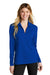 Nike NKDC2105 Womens Dri-Fit Moisture Wicking Micro Pique 2.0 Long Sleeve Polo Shirt Game Royal Blue Model Front