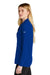 Nike NKDC2105 Womens Dri-Fit Moisture Wicking Micro Pique 2.0 Long Sleeve Polo Shirt Game Royal Blue Model Side