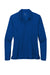 Nike NKDC2105 Womens Dri-Fit Moisture Wicking Micro Pique 2.0 Long Sleeve Polo Shirt Gym Blue Flat Front