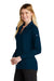 Nike NKDC2105 Womens Dri-Fit Moisture Wicking Micro Pique 2.0 Long Sleeve Polo Shirt Navy Blue Model 3Q