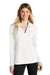 Nike NKDC2105 Womens Dri-Fit Moisture Wicking Micro Pique 2.0 Long Sleeve Polo Shirt White Model Front