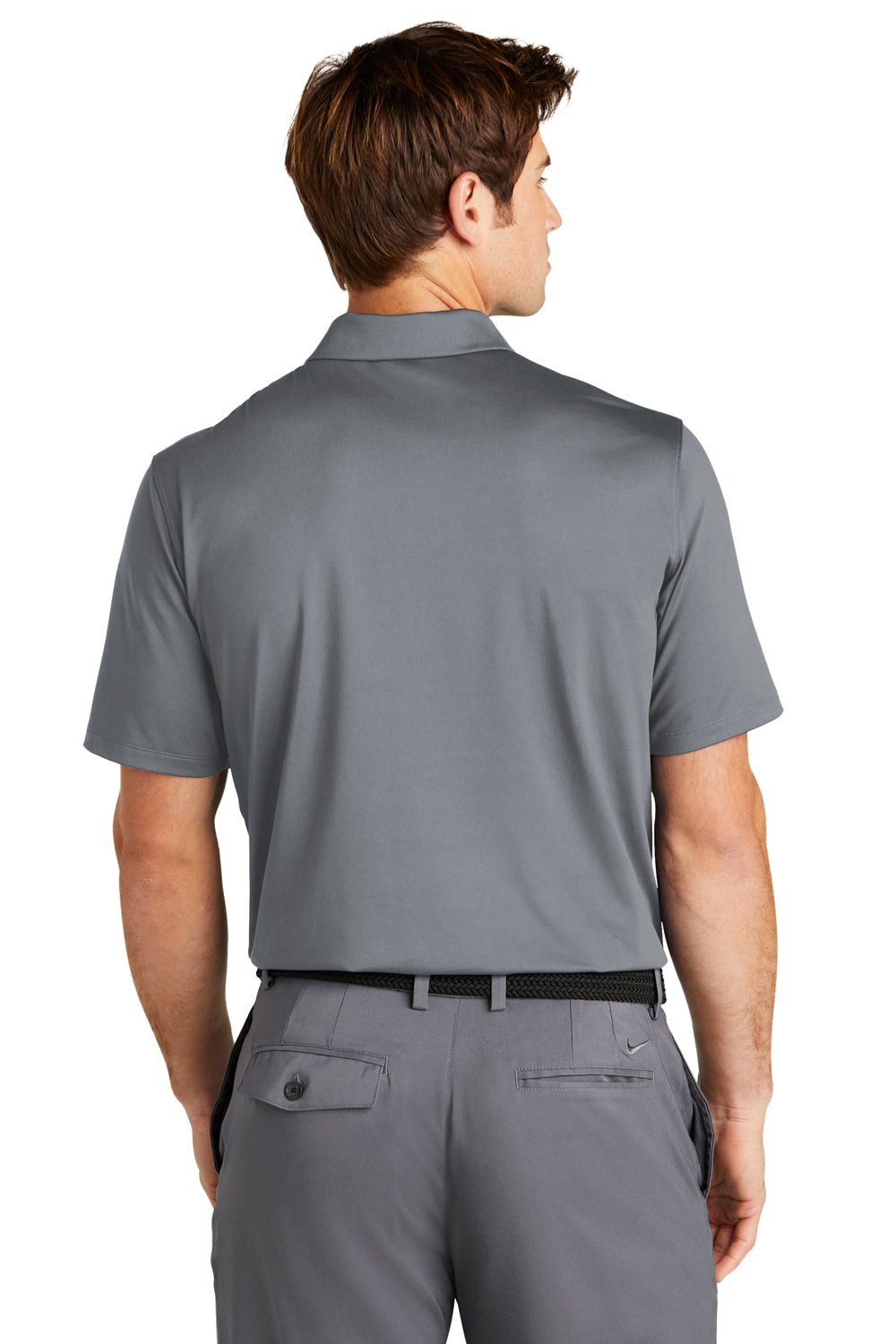 Nike NKDC2108 Mens Vapor Dri-Fit Moisture Wicking Short Sleeve Polo Shirt Cool Grey Model Back