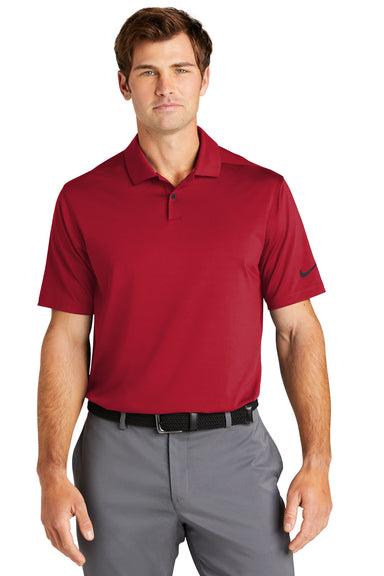 Nike NKDC2108 Mens Vapor Dri-Fit Moisture Wicking Short Sleeve Polo Shirt Gym Red Model Front