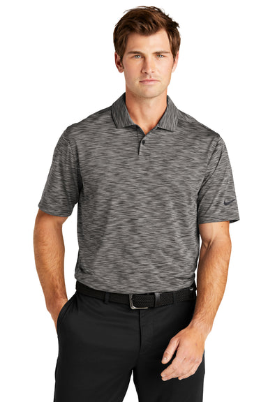 Nike NKDC2109 Mens Vapor Space Dyed Dri-Fit Moisture Wicking Short Sleeve Polo Shirt Anthracite Grey Model Front