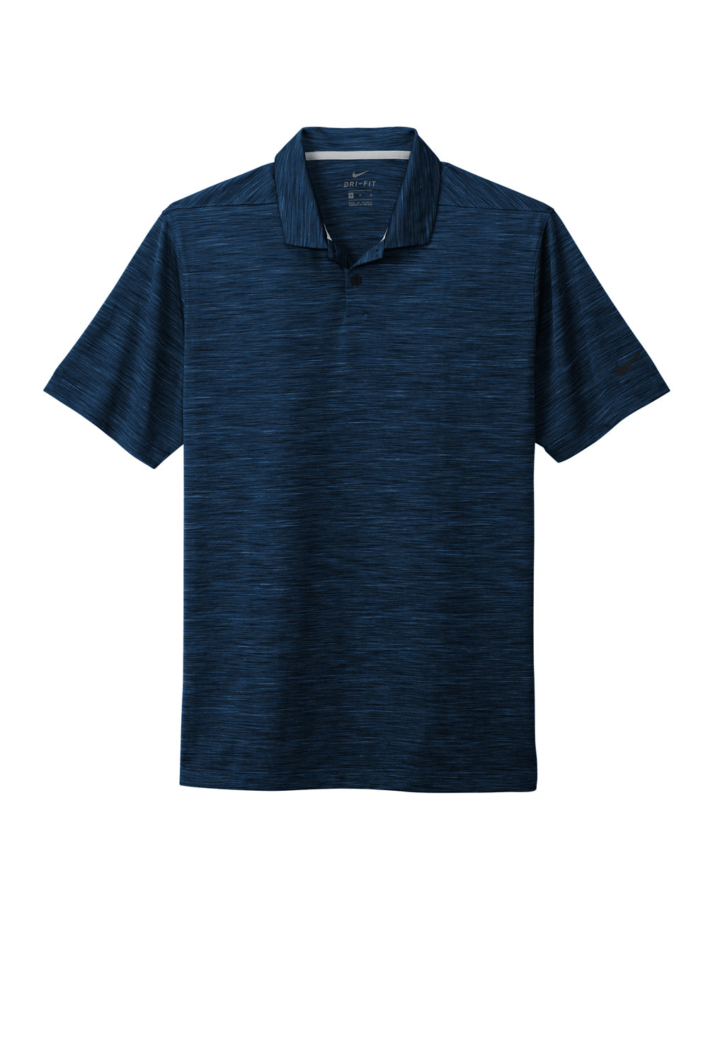 Nike NKDC2109 Mens Vapor Space Dyed Dri-Fit Moisture Wicking Short Sleeve Polo Shirt Navy Blue Flat Front