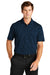 Nike NKDC2109 Mens Vapor Space Dyed Dri-Fit Moisture Wicking Short Sleeve Polo Shirt Navy Blue Model Front
