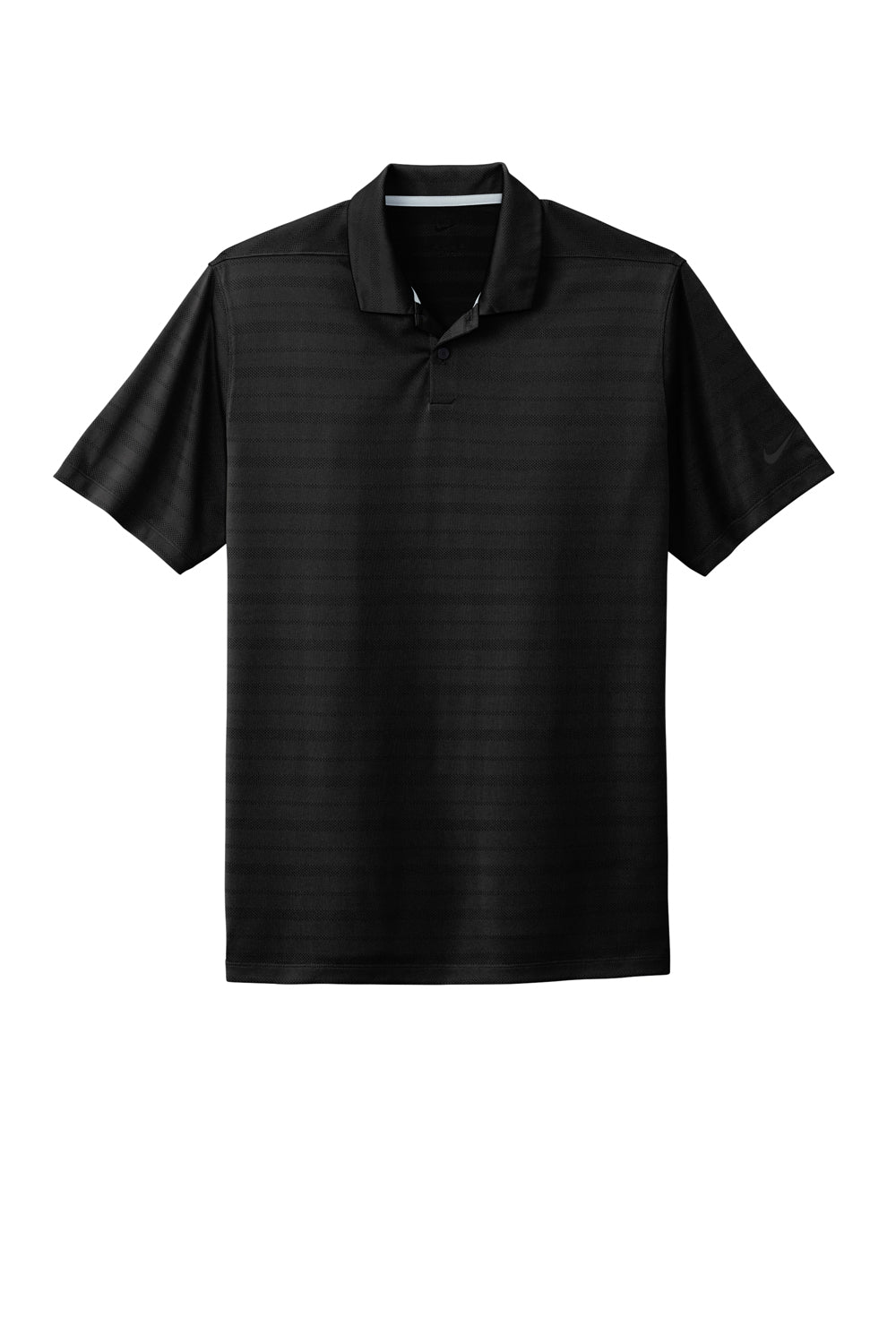 Nike NKDC2115 Mens Vapor Jacquard Dri-Fit Moisture Wicking Short Sleeve Polo Shirt Black Flat Front