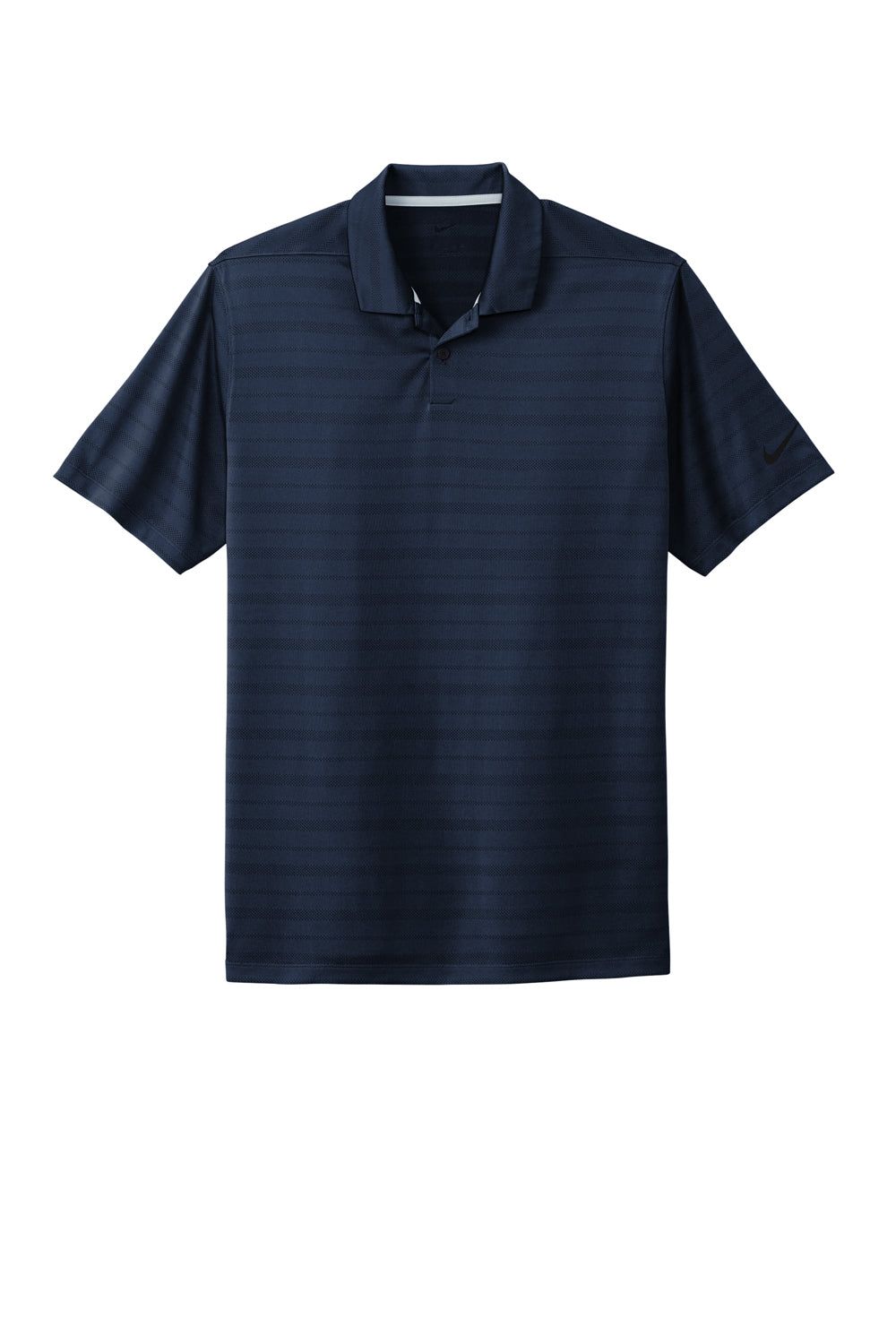 Nike NKDC2115 Mens Vapor Jacquard Dri-Fit Moisture Wicking Short Sleeve Polo Shirt Navy Blue Flat Front