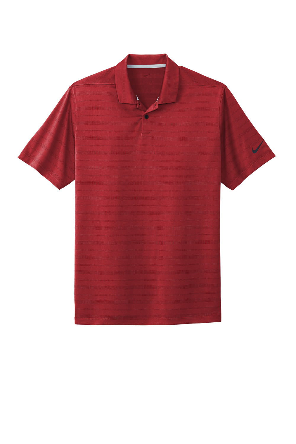 Nike NKDC2115 Mens Vapor Jacquard Dri-Fit Moisture Wicking Short Sleeve Polo Shirt Team Red Flat Front
