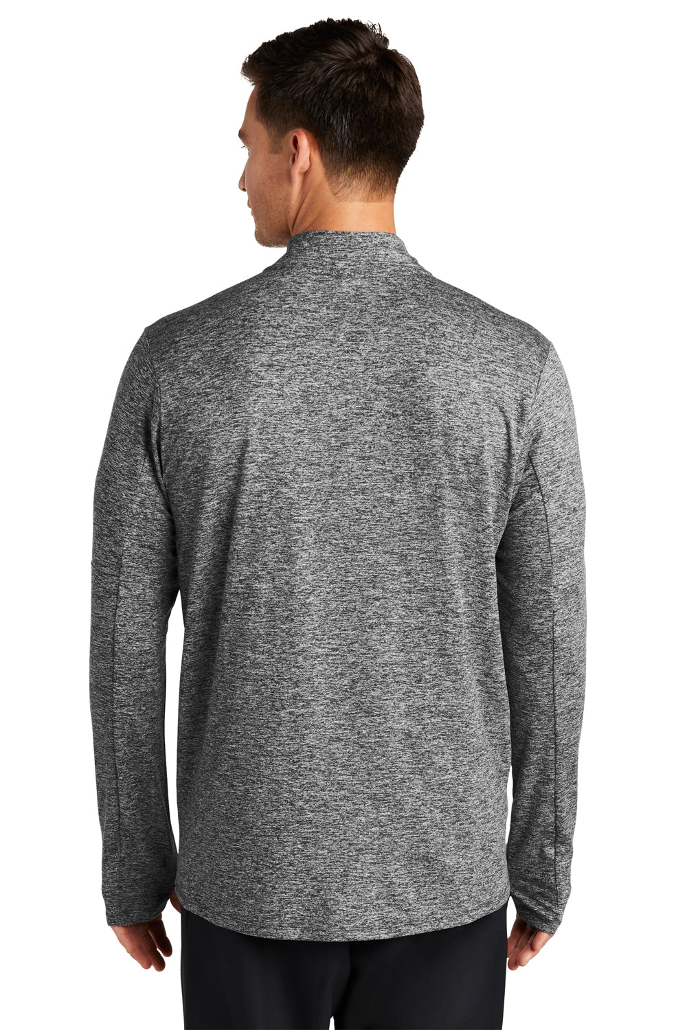 Nike NKDH4949 Mens Element Dri-Fit Moisture Wicking 1/4 Zip Sweatshirt Heather Black Model Back