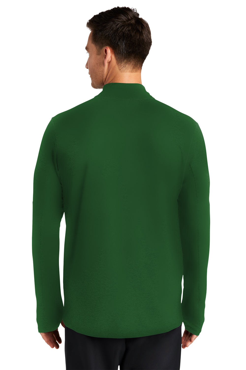 Nike NKDH4949 Mens Element Dri-Fit Moisture Wicking 1/4 Zip Sweatshirt Dark Green Model Back