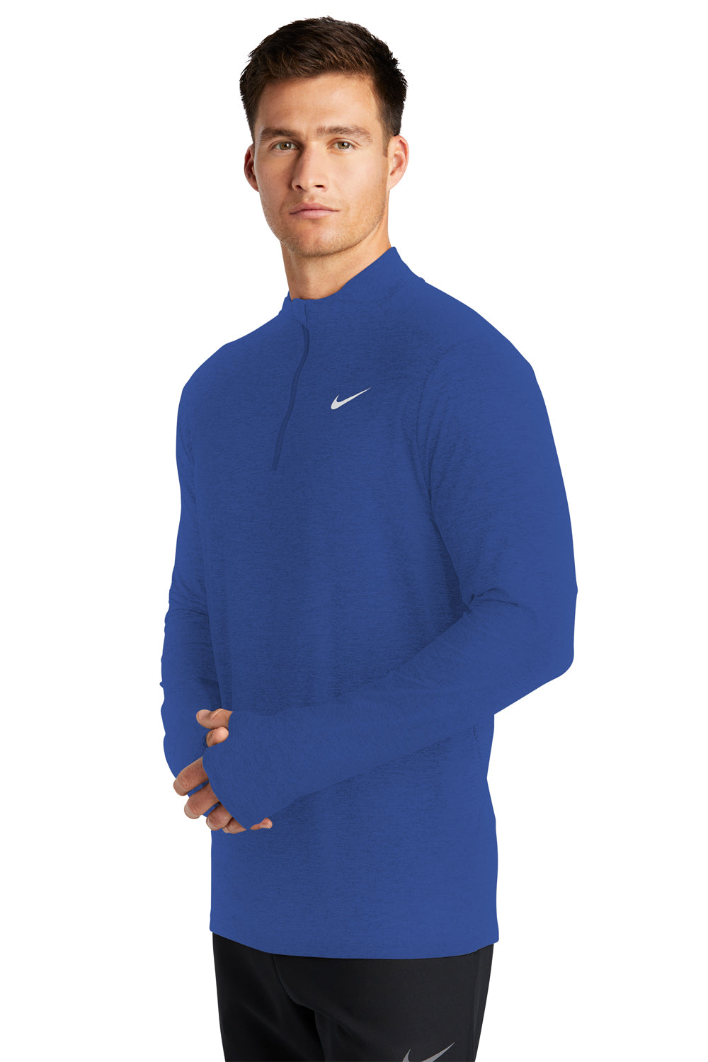 Nike NKDH4949 Mens Element Dri-Fit Moisture Wicking 1/4 Zip Sweatshirt Royal Blue Model 3Q