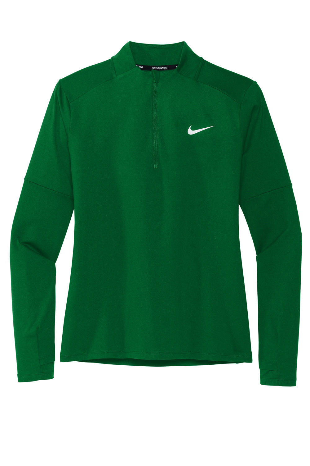 Nike NKDH4951 Womens Element Dri-Fit Moisture Wicking 1/4 Zip Sweatshirt Dark Green Flat Front