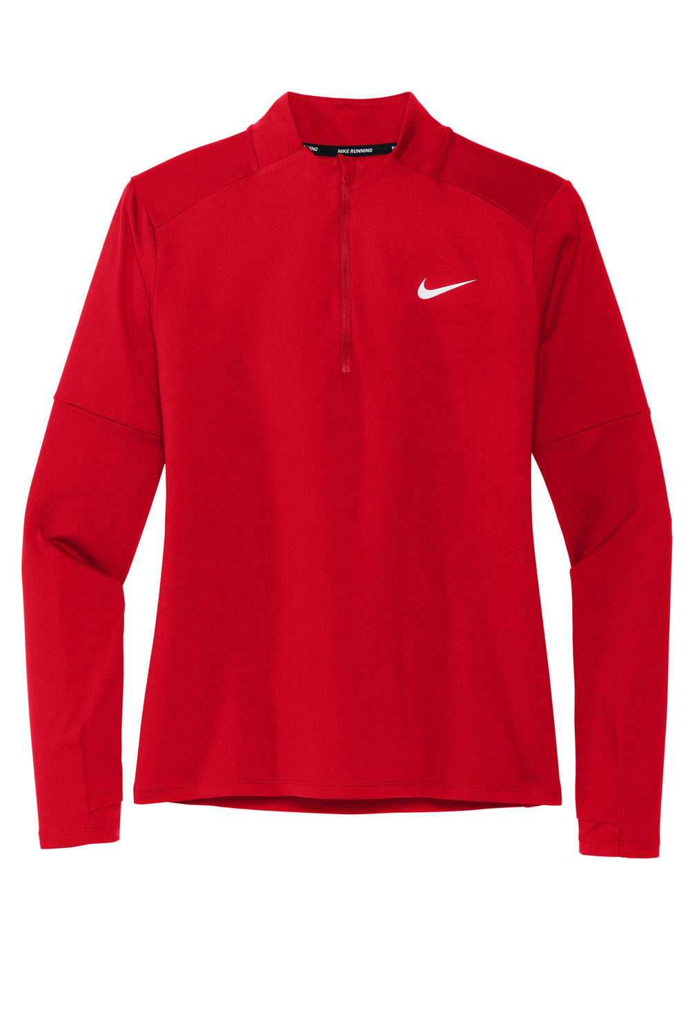 Nike NKDH4951 Womens Element Dri-Fit Moisture Wicking 1/4 Zip Sweatshirt Scarlet Red Flat Front
