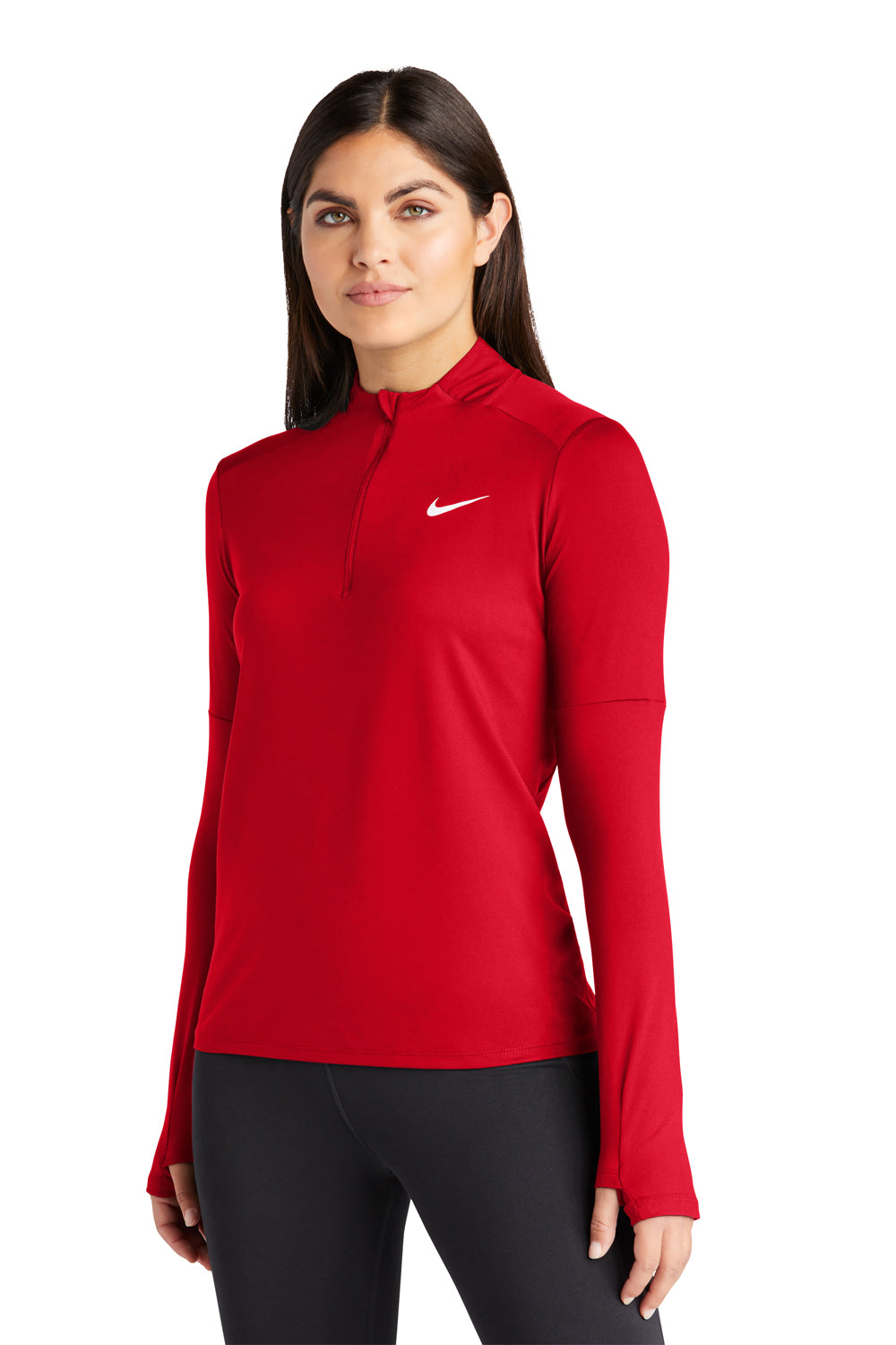 Nike NKDH4951 Womens Element Dri-Fit Moisture Wicking 1/4 Zip Sweatshirt Scarlet Red Model 3Q