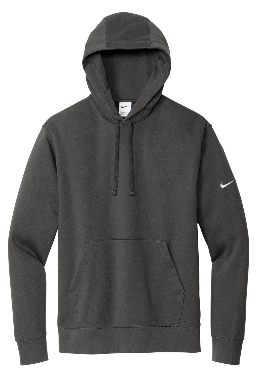 Nike NKDR1499 Mens Club Fleece Hooded Sweatshirt Hoodie Anthracite Grey Flat Front