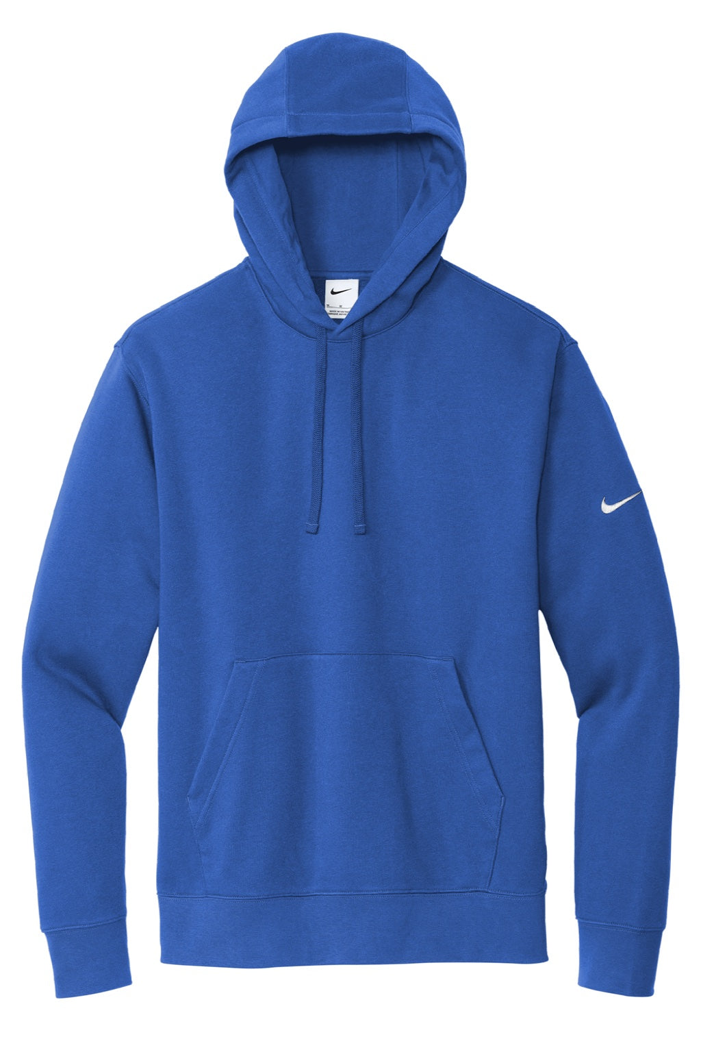 Nike NKDR1499 Mens Club Fleece Hooded Sweatshirt Hoodie w/ Pouch Pocket Game Royal Blue Flat Front